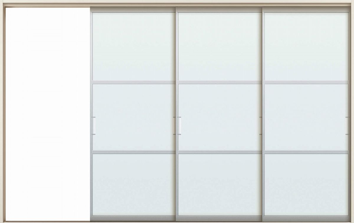 乐天商城 - YKKAPアルミインテリア スクリーンパーティション[室内引戸] 片引き戸3枚建(木質枠) NAタイプ ケーシング枠：[幅2312〜3900mm×高1658〜2458mm]【YKK】【YKKパーティション】【YKKパーテーション】【パーテーション】【アルミパーティション】【アルミ引き戸】【室内引き