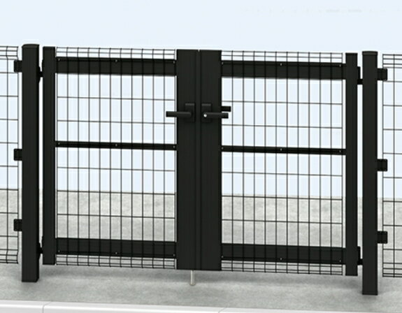 YKKAPガーデンエクステリア 門扉 イーネット A1型 両開き[門柱内開きセット]標準：[幅900mm×高1720mm]