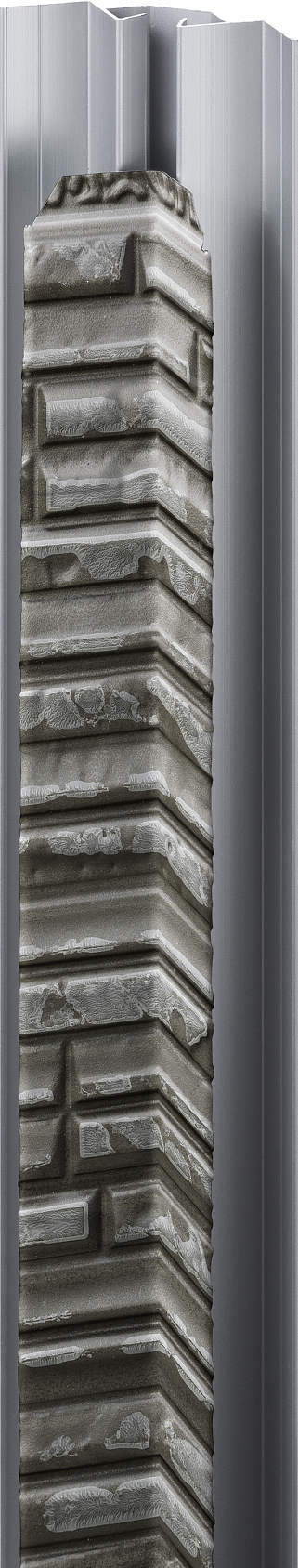 Wall Materials - 営業所止専用品 YKKAPアルミ外壁材アルカベール 深絞りシリーズ シャインウォール[ツートーン塗装] 専用部材 入隅部：S2型用　同質入隅キャップ　400ミリ　16本入り