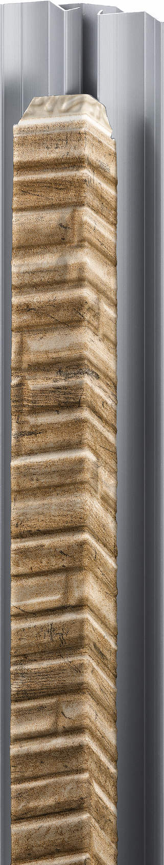 Wall Materials - 営業所止専用品 YKKAPアルミ外壁材アルカベール 深絞りシリーズ シャインウォール 専用部材 入隅部：S2型用　同質入隅キャップ　400ミリ　16本入り