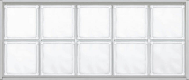 YKKAPアルミインテリア スクリーンパーティション[採光ユニット] アクリルブロックFIX(アルミ枠) 呼称幅085(幅856mm)ブロック横5列：[幅856mm×高412mm]【YKK】【室内インテリア】【サッシ】【パーテーション】【パーテイション】【ガラスブロック】【間仕切】【145ミリ