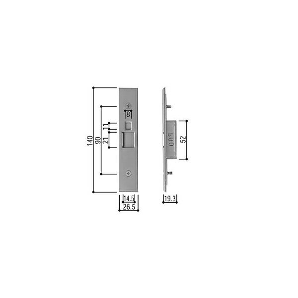 錠受(HH-2K-15514)【YKK】【鎌錠受け】【錠ケース】【枠側】【錠受け】【引き戸】【引戸】【玄関】【勝手口】