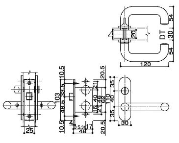 レバーハンドル(錠ケース付)(HH-J-0445LH+HH-J-0445CS)【YKK】【サニセーフ】【YKKサニセーフ】【浴室ドア】【DX】【BD】【錠】【鍵】【ハンドル】【ラッチ】【箱錠】