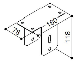 サポート取付金具(HH3K-11238)【YKK】【カーポート】【アルミカーポート】【CPE-D6V】【ジーポートV】【YKKカーポート】【折半屋根カーポート】