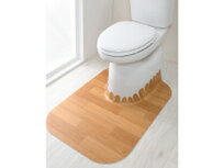 リフォーム用品 バリアフリー トイレ 腰掛・補高便座：サンコー 吸着拭けるフロアトイレマットBE ロング