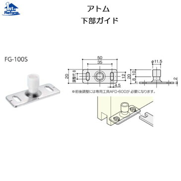 リフォーム用品 金物 室内引戸の金物 上吊引戸金具：アトム 下部ガイド FG−100