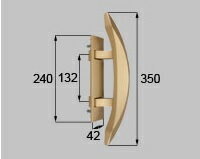 LIXIL補修用部品 新日軽ブランド部品 ドア・引戸・内装材 引手 引手：引手ムーン(外・ラッチ無)[G8DL1735]【引き手】【把手】【取手】【新日軽玄関引戸】【店舗引戸】【浴室折戸】【網戸】