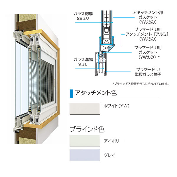 YKKAP�ץ�ޡ���U �����㤤�� 4���[ʣ�إ��饹] �֥饤�������[��2729��3000mm�߹�651��850mm]