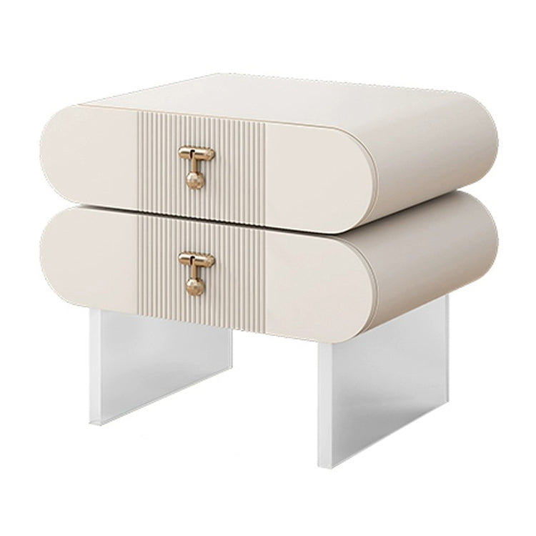 サイドテーブル　チェスト　ベッドサイド　回転可能　焼付塗装　アクリル脚　丸み　組立不要　おしゃれ..