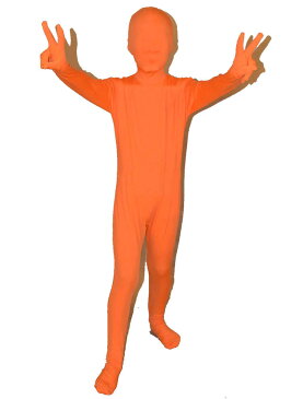 子供用全身タイツ オレンジ おもしろい 服人気者 なりきり zentaiアイテム(着脱簡単)フロントジッパー 忘年会 クリスマス会 パーティー パーティーグッズ ハロウィン