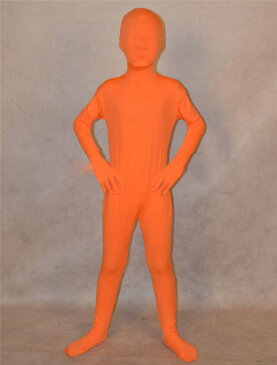 子供用全身タイツ オレンジ おもしろい 服人気者 なりきり zentaiアイテム(着脱簡単)フロントジッパー 忘年会 クリスマス会 パーティー パーティーグッズ ハロウィン