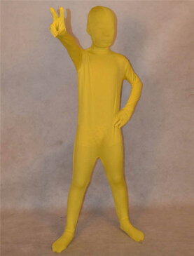 子供用全身タイツ イエロー おもしろい 服人気者 なりきり zentaiアイテム(着脱簡単)フロントジッパー 忘年会 クリスマス会 パーティー パーティーグッズ ハロウィン
