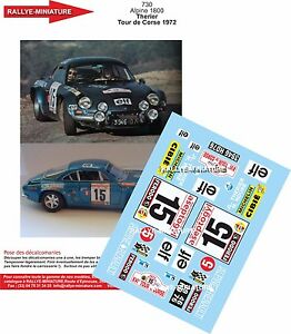 【送料無料】ホビー　模型車　車　レーシングカー デカールアルパインルノーツールドコルスラリーラリーdecals 143 ref 0730 alpine renault a110 therier tour de corse 1972 rallye rally