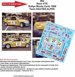 【送料無料】ホビー　模型車　車　レーシングカー デカールシトロエンルックアップリストモンテカルロラリーラリーdecals 143 ref 0264 citroen saxo vts vergerpion rallye monte carlo 1999 rally