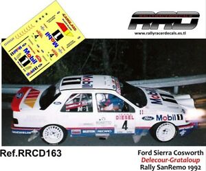 ホビー　模型車　車　レーシングカー デカールcフォードシエラコスワースサンレモラリーdecalcalca 143; ford sierra cosworth; delecourgrataloup; rally sanremo 1992