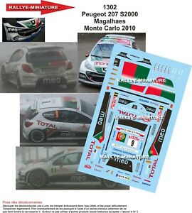 ホビー　模型車　車　レーシングカー デカールプジョーモンテカルロラリーラリーdecals 143 ref 1302 peugeot 207 s2000 magalhaes rallye monte carlo 2010 rally