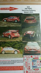 ホビー　模型車　車　レーシングカー デカールプジョーソルベルグウェールズラリーラリーdecals 143 ref 0829 peugeot 206 wrc solberg wales rally 2004 rac rallye