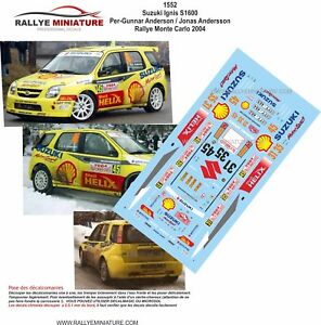 【送料無料】ホビー　模型車　車　レーシングカー デカールスズキアンダーソンモンテカルロラリーラリーdecals 132 ref 1552 suzuki ignis s1600 andersson rallye monte carlo 2004 rally