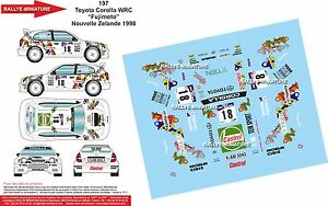 ホビー　模型車　車　レーシングカー デカールトヨタカローララリーニュージーランドdecals 124 ref 197 toyota corolla wrc fujimoto rallye nouvelle zelande 1998