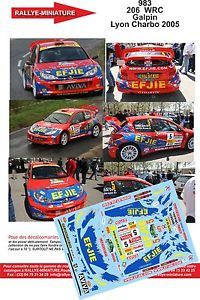 ̵ۥۥӡϷ֡֡졼󥰥 ǥץ硼꡼decals 124 ref 983 peugeot 206 wrc galpin rallye lyon charbonnieres 2005 rallly