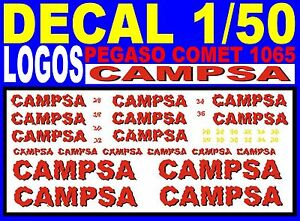 【送料無料】ホビー 模型車 車 レーシングカー デカールロゴdecal 150 logos pegaso comet 1065 1970 campsa 02