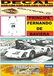 【送料無料】ホビー　模型車　車　レーシングカー デカールポルシェカレラndecal porsche carrera 6 fde baviera palcaniz 1966 winner 01