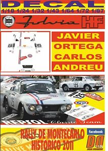 【送料無料】ホビー　模型車　車　レーシングカー デカールランチアオルテガラリーモンテカルロイストリコdecal lancia fulvia hf javier ortega rally montecarlo historico 2011 02