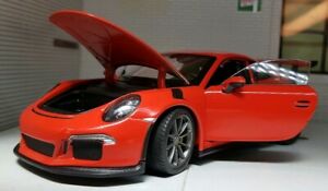 ホビー　模型車　車　レーシングカー スケールモデルポルシェグアテマラオレンジターボ124 maquette porsche 911 gt3 rs turbo orange 991 detaille welly moule voiture
