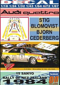 【送料無料】ホビー　模型車　車　レーシングカー デカールアウディクワトロニュージーランドdecal audi quattro a2 stig blomqvist r zealand 1984 winner 01
