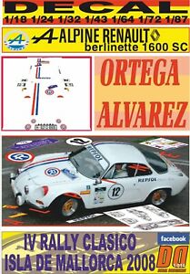 【送料無料】ホビー　模型車　車　レーシングカー デカールルノーアルパインオルテガラリーマヨルカdecal renault alpine ortega rally clasico mallorca 2008 02