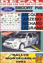 【送料無料】ホビー 模型車 車 レーシングカー デカールフォードコスワースジャックモンテカルロラリーエスコートdecal ford escort coswort...