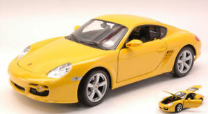 【送料無料】ホビー　模型車　車　レーシングカー ポルシェケイマンイエローモデルporsche cayman s 2005 yellow 118 model 0307 welly