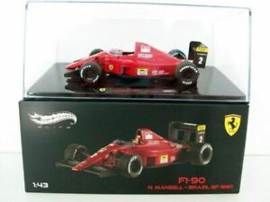 【送料無料】ホビー　模型車　車　レーシングカー フェラーリマンセルブラジルグランプリhotwheels 143 x5518 ferrari f190 n mansell brazil gp 1990