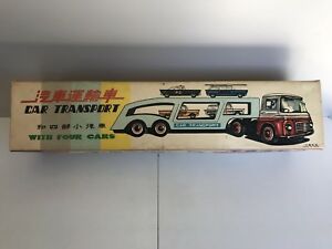 ホビー　模型車　車　レーシングカー トランスポートcar transport friction avec voitures jouet ancien tole no joustra