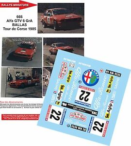 【送料無料】ホビー　模型車　車　レーシングカー デカールアルファロメオバラスツールドコルスラリーラリーdecals 132 ref 666 alfa romeo gtv6 balas tour de corse 1985 rally rallye wrc