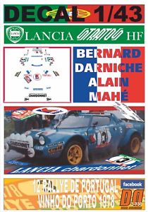 【送料無料】ホビー 模型車 車 レーシングカー デカールランチアポルトガルリタイアdecal 143 lancia stratos hf bdarniche r portugal 1978 dnf 01