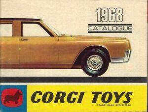 ホビー　模型車　車　レーシングカー カタログページオリジナルcatalogue corgi toys? 50 pages 1968 original