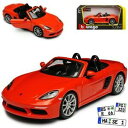 【送料無料】ホビー 模型車 車 レーシングカー ポルシェボクスターカブリオレオレンジレッドモデルporsche 718 boxster 982 cabriolet lave orange rouge ab 2016 124 bburago modele