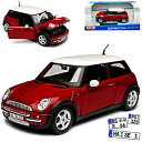 【送料無料】ホビー 模型車 車 レーシングカー ミニクーパーモデルmini cooper r50 rouge avec toit in blanc 20012006 124 maisto modele auto ou