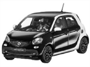 【送料無料】ホビー　模型車　車　レーシングカー スマートフォーフォーホワイトブラック