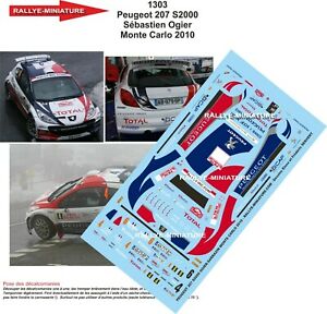 デカールプジョー年代マウントされているラリーカルロラリーDecals 1/24 Ref 1303 Peugeot 207 S2000 Ogier Rally Mounted Carlo 2010 Irc Rally