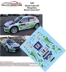 【送料無料】デカール参考文献シュコダファビアモンテカルロラリーDecals 1/18 Ref. 1497 skoda fabia r5 margaillan 2017 Monte Carlo Rally WRC