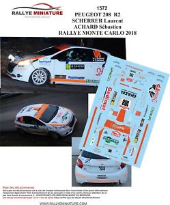 【送料無料】デカール参考文献プジョーモンテカルロラリーDecals 1/18 Ref. 1572 peugeot 208 r2 Scherrer Monte Carlo Rally 2018 wrc