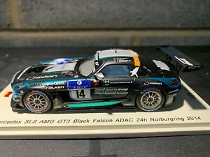 【送料無料】スパークメルセデスグアテマラブラックニュルブルクリンク：スケールSPARK SG151 MERCEDES SLS GT3 BLACK FALCOLN ADAC 24H NURBURGRING 2014 1:43 SCALE