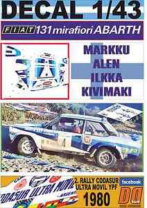 decal 143 fiat 131 abarth malen rcodasur 1980 dnf 06デカルフィアットアバルトアレン※注意※NYからの配送になりますので2週間前後お時間をいただきます。人気の商品は在庫が無い場合がございます。ご了承くださいませ。サイズの種類の商品は購入時の備考欄にご希望のサイズをご記載ください。　携帯メールでの登録ですと楽天からのメールが届かない場合がございます。