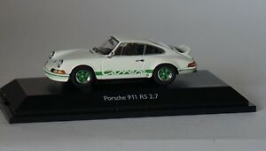 ホビー ・模型車・バイク レーシングカー シューコポルシェビアンココンヴェルデストリススカラschuco 450361600 porsche 911 rs 27 in bianco con verde strisce in 143 scala