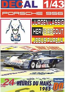 【送料無料】ホビー ・模型車・バイク レーシングカー デカールポルシェラッシグレゴアウトパートナールマンdecal 143 porsche 956 lassigregoutpartner le mans 1985 8th 01