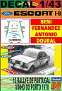 【送料無料】ホビー ・模型車・バイク レーシングカー デカールフォードエスコートベニフェルナンデスポルトガルdecal 143 ford escort rs 1...