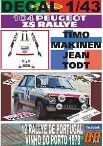 【送料無料】ホビー ・模型車・バイク レーシングカー デカールプジョーマキネンポルトガルdecal 143 peugeot 104 zs t makinen r portugal 1978 7th 01