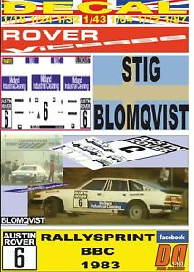 【送料無料】ホビー ・模型車・バイク レーシングカー デカールローバーヴィテッセスティグブロムクヴィストラリースプリントdecal rover vitesse sd1 stig blomqvist bbc rally sprint 1983 01